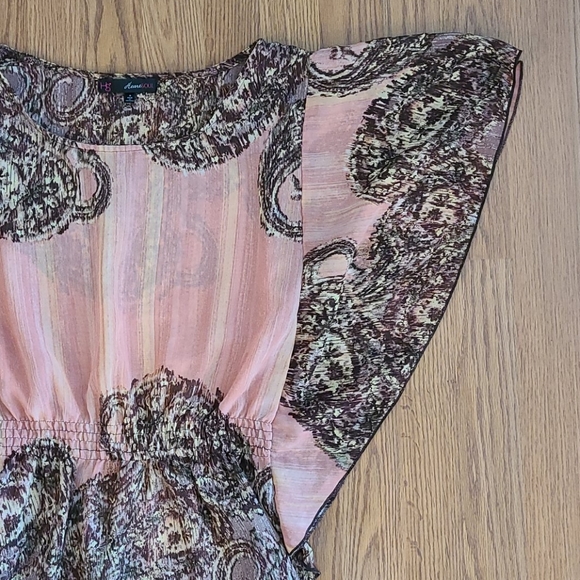 Dolman sleeve sheer blouse - Picture 4 of 7